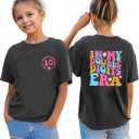 in My Double Digits Era Birthday Girls Shirts 10 Year Old Girl Tshirt 10th Birthday Shirts for Girls Party Gift Tee Tops (Black)