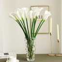 12 Piece 26" Calla Lily Artificial Flowers,Real Touch Long Stem Faux Calla Lillies for Tall Vases,Indoor Wedding Office Home Decor (White)