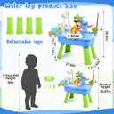Upgraded Water Table for Toddlers 1-3 with Electric Water Pump, Kids Water Table with Faucet, Play Food Accessories Fishing Toy, Kitchen Play Sink Toys for Girl Boy