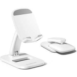 SupeDesk Foldable Phone Stand, Adjustable Cell Phone Holder, with Anti-Slip Strips, Portable Phone Stand for iPhone, Samsung, All Smartphones, White
