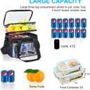 Clear Lunch Bag - Large Clear Lunch Bag for Work Double-Deck Reusable Lunch Bag with Adjustable Strap, Front Pocket and Top Compartment for Picnic, Beach, Work, School（3-6 People Use）