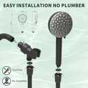 Filtered Shower Head with Handheld,High Pressure 6 Spray Mode Showerhead with Filters,Detachable Shower Head, Water Softener Filters Beads for Hard Water -Remove Chlorine (Black)