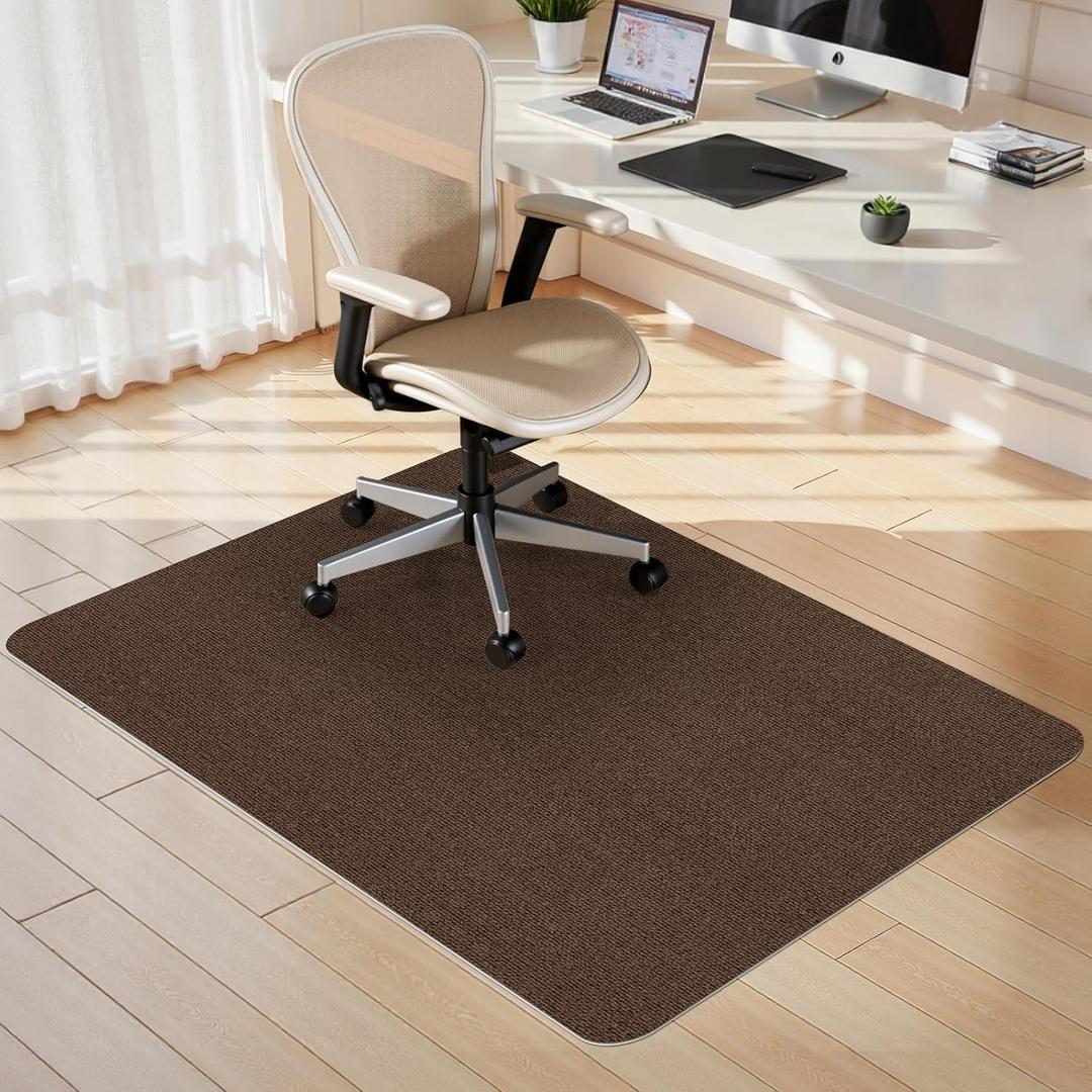Office Chair Mat for Hardwood Floor,Slip Resistant Floor Mat for Office Computer Gaming Chair,Heavy Duty Floor Protector for Rolling Chairs,Easy to Clean,Coffee(36"x48")