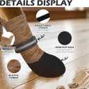 EXPAWLORER Anti Slip Dog Socks to Prevent Licking Paws, Shoes for Winter Snow, Boots & Paw Protectors with Grippers, Waterproof Booties for Hardwood Floors for Dogs Khaki, L