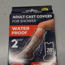 100% Waterproof Cast Covers for Shower Leg - 2pk - Tight Seal - Reusable Adult Half Leg Cast Protectors - Knee, Ankle, Foot - After Surgery Bandage and Dressing Cast Bag for Wounds and Burns