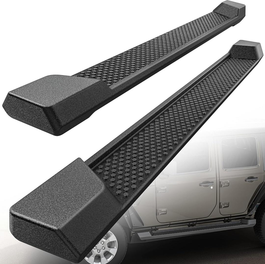 AUTOSAVER88 Running Boards Compatible with 2007-2018 Jeep Wrangler JK 4 Door, Nerf Bars, Black Side Steps (Not for JL Model)