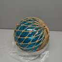 SAILINGSTORY Glass Fishing Float Nautical Decorative Glass Ball Buoy Coastal Beach Decor 10" Sky Blue