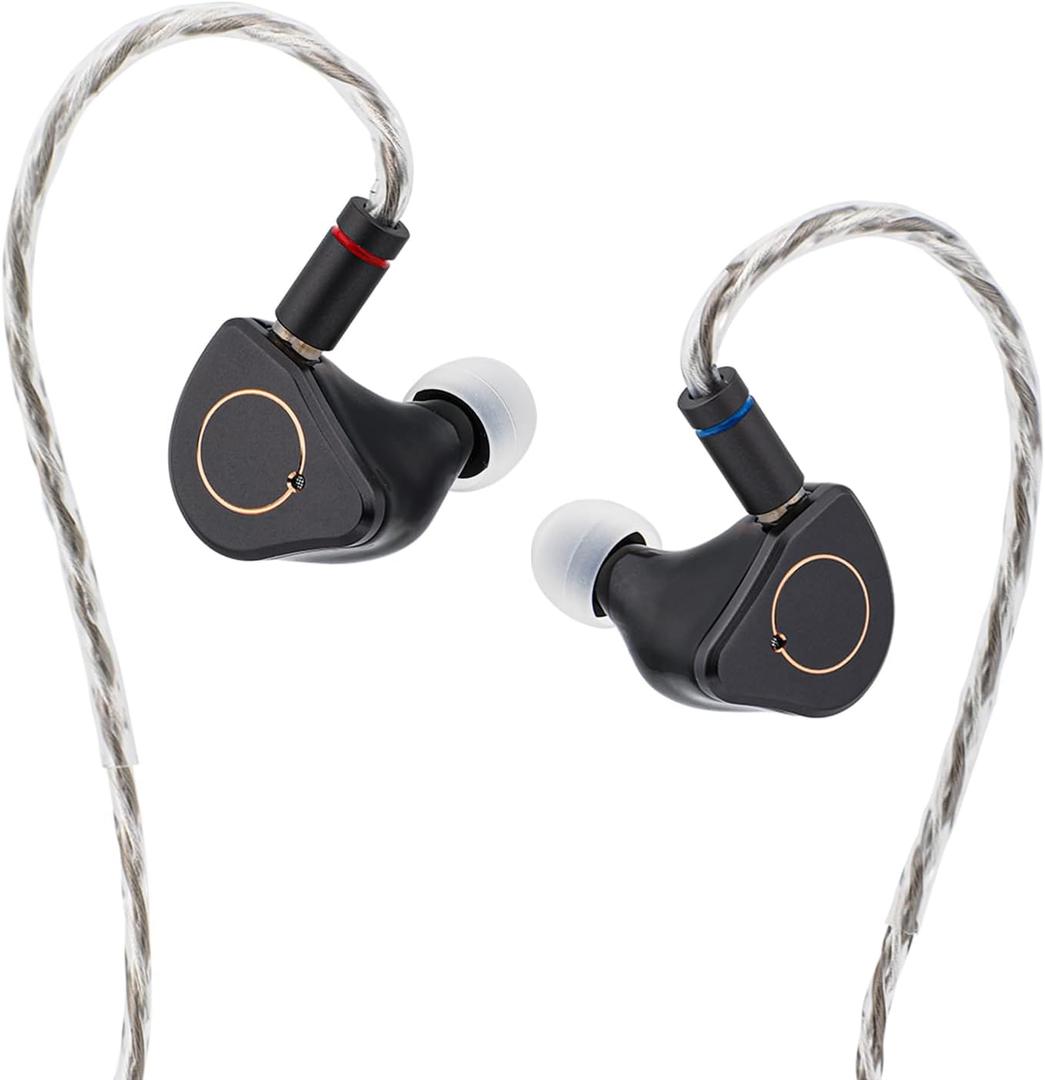 SIMGOT SuperMix 4 1DD+1BA+1Planar+1PZT Hybrid Drivers IEM, HiFi Wired in Ear Monitor, Gaming Earbuds Earphone with OFC Silver-Plated 2-Pin Cable for Audiophile