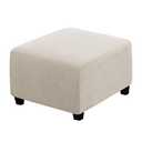 H.VERSAILTEX Square Ottoman Covers Ottoman Slipcovers Folding Storage Stool Furniture Protector Form Fit with Elastic Bottom, Stretch High Spandex Small Checks Jacquard Fabric(Medium,Island Fossi)
