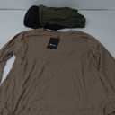 Ficerd 3 Pack Women's Long Sleeve Shirts, Cotton Crew Neck Tunic Tops Casual Loose Fit Pullover Sweatshirts Curved Hem Shirts (X-Large, Black, Army Green, Coffee)