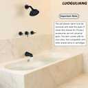 3 Handle Tub Shower Faucet Set, Bathtub Shower Trim Kit with Tub Spout, Shower System Complete 3 knobs, Matte Black