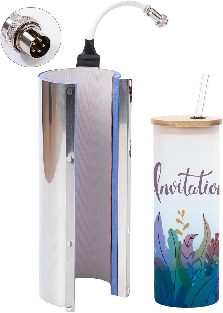 PYD Life 5 Pin Connector Glass Tumbler Heat Press Attachment 17 OZ 20 OZ Sublimation Glass Tumbler 13 OZ Glass Can 12 OZ Replacement Tumbler Heat Element,for V3.0 Tumbler Heat Press Machine