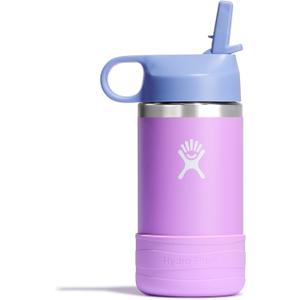 Hydro Flask Kids Water Bottle for School - Stainless Steel and Insulated with Straw Cap - 12 Oz in Anemone Purple
