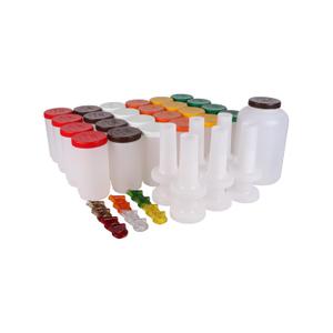 Carlisle FoodService Products Stor N' Pour Assorted Sauce Bottles Bartending Bottles with Vented Spout for Bar, Kitchen, And Restaurants, Plastic, 1 Quart , Multicolored