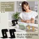 RattanView 12 Pieces Velvet Earring Display Stand Necklace Pendant Jewelry Stand Showcase Organizer Display Holder for Earring Pendant Accessory Rack (Curved Style,Black)