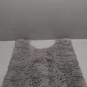 Yimobra Toilet Rugs U Shaped Washable 24 x 20, Non Slip and Super Absorbent Toilet Mat, Quick Dry, Ultra Luxury Microfiber Chenille Plush Fluffy Contour Bath Rugs for Toilet Base, Gray (Grey)