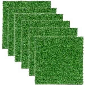 Artificial Grass Mat 12x12 Inch,Fake Grass Turf Patch,Synthetic Grass Indoor Outdoor,Patio Grass Tiles Realistic Grass Rug with Drainage Hole for Table Decoration