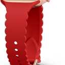 Sunnywoo Lace Sport Silicone Band Compatible with Apple Watch 38mm 40mm 41mm 42mm 44mm 45mm 46mm 49mm for Women, Soft Wristband Waterproof Replacement for iWatch Series Ultra 10 9 8 SE 7 6 5 4 3 2 1 (Red)