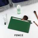 FENICE Multi-Purpose Vegan PU Leather Travel Pouch Travel Organizer with Contrast Color Design Zipper Closure (WHITE-PINK)