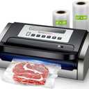 Bonsenkitchen Vacuum Sealer Machine, Globefish Technology for Perfect Vacuum Sealing, Powerful Low-Noise Food Vacuum Sealer with Easy Handle Design, Built-in Cutter and Bag Storage, 2 Bag Rolls