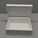 Creative Deco Large White Wooden Box Storage with Hinged Lid | 11.8x7.87x5.51in (+-0.5) | Keepsake Gift Box for Tool Dog Toy Kitchen Storage | ROUGH UNSANDED Wood Chest Trunk (L | No Handles)