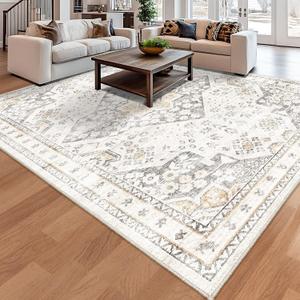 Washable Area Rugs 8x10, for Living Room, Non Slip Rug Low Pile Rug for Dining Room Bedroom
