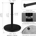 Paper Towel Holder Countertop with 7" Weighted Black Marble Base - Modern Free Standing Paper Roll Holder, Matte Black Stainless Steel Stand Paper Towel Holder for Kitchen and Bathroom