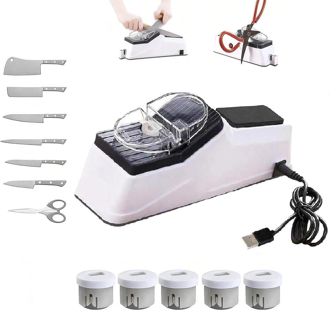 Electric Knife Sharpener, Besynersharp Pro for Kitchen Knives, with Replacement Grinding Tools, Double Sided, With Replacement Grinding Tools, Quick Sharpening & Polishing (1PC)