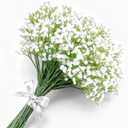 36 Pcs Babys Breath Artificial Flowers, White Artificial Flowers Bouquet, Faux Flower, Fake Gypsophila Bulk in Vase Floral Decor for Centerpieces Wedding Brides