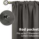 BGment Short Blackout Curtains 40 Inches Length - Rod Pocket Thermal Insulated Room Darkening Window Drapes for Kitchen Bedroom Bathroom, Grey, 2 Panels, 42 x 40 Inch