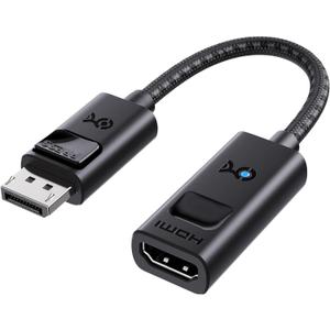 Cable Matters 8K DisplayPort 1.4 to HDMI 2.1 Adapter with 4K 240Hz / 8K 60Hz, Unidirectional DisplayPort to HDMI 2.1 Cable Adapter, Supports RTX5080, RX9070, Not Work with PS5/Xbox, No VRR Support