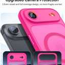 CANSHN Magnetic Compatible with iPhone Air Case(6.5 Inch), Upgraded [Full Camera Protection] [Compatible with Magsafe] [Translucent Matte] Shockproof Phone Cover for iPhone 17 Air Case,Hot Pink