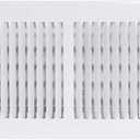 EZ-FLO 14 x 6 Inch (Duct Opening) Air Vent Cover for Wall or Ceiling, Two-Way Ventilation Register, Solid Steel HVAC Register Cover, White, 61613