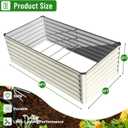 SnugNiture Galvanized Raised Garden Bed 8x4x2FT Outdoor Large Metal Planter Box Steel Kit for Planting Vegetables, Flowers, Beige White