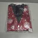 DiBanGu Mens Christmas Vest and Bow Tie Set Festival Christmas Snowflake Suit Vest for XmasNew Year Party Formal (Large, Burgundy Red Silver Snowflake)