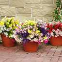 52 Bundles Artificial Flowers for Outdoor 32 Fake Colorful Morning Glory & 20 Realistic Silk Camellia Faux Flower Bulk for Front Door Planter Porch Patio Yard Balcony