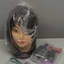 Cosmetology Mannequin Head with Hair, 26"-28" Synthetic Hair Mannequin Head for Braiding, Practice Hair Styling Training Doll Head with Stand (Dark Brown 26-28 inches-TX)