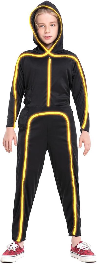 HSCTEK Light Up Child Stick Figure Costume (7-8, Yellow)