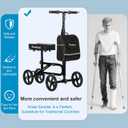Economy Knee Scooter Steerable Knee Walker for Foot Injuries Compact Crutch Alternative with Dual Braking System (Black)