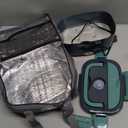 Electric Heated Lunch Boxes Adults: 80W Electric Lunch Box Food Heated 12/24/110V 1.5L Heatable Lunch Box for Car/Truck/Office Leak-Proof Stainless Steel Container, Fork & Spoon, Bag (Grey+Green)