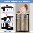 72.2"-76.7" Extra Wide Baby Gate, 40.5" Tall Dog Gate Indoor,Walk Through Pet Gates for Doorways Kitchen No Drilling Auto Close Pressure Mounted Safety Child Toddler Gate, Black