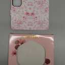 DEENAKIN for iPhone 16 Pro Wallet Case with Card Holder + Cash Clip, RFID-Blocking, Military-Grade Drop Protection, Magnetic Closure with Leather Kickstand - Blooming Pink Roses