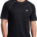 Speedo Mens Uv Swim Shirt Short-Sleeve Loose Fit Easy Tee (Medium) Loose Speedo Black
