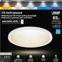 Feit Electric 5/6 Inch LED Ceiling Downlight, Dimmable Flat Panel Ceiling Light with Color Selection (5CCT), Fits 5/6 Inch Recessed Cans, TP24 Adapter Included (7.5"x 7.5"x 1"), 4 Pack, 74206/6WYCA/4