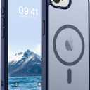 SUPFINE Magnetic for iPhone 16e Case 2025 (Compatible with MagSafe)(Military Grade Drop Protection) Slim Translucent Matte Shockproof with Anti-Fingerprint Phone Case,Navy Blue