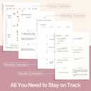 Undated Weekly Planner, 8.5" x 11", Dashboard Layout with Yearly Review, Monthly Calendars, & Weekly To Do List, Spiral Bound Organizer for Work, Study & Life (Pink)