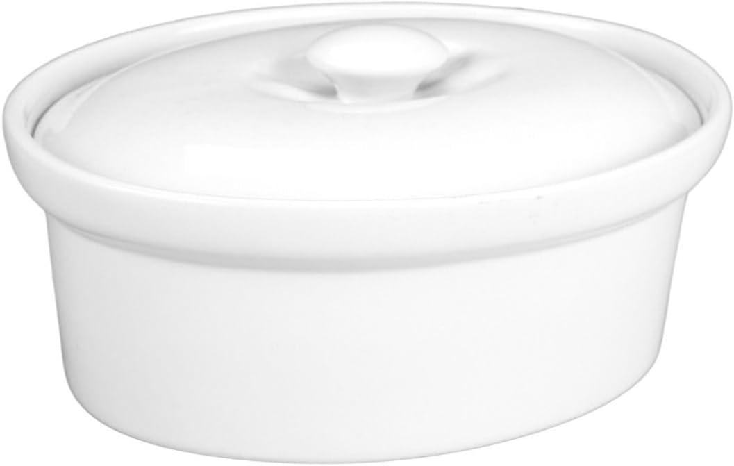 BIA Cordon Bleu 1.5-Quart Oval Covered Casserole Dish, White