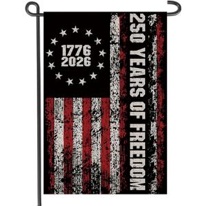 2 x 250 Anniversary USA Garden Flags 12x18 inch Double Sided, 250 YEARS OF FREEDOM America 4th of July Decorations, Small 1776-2026 United States Merchandise for Patriotic Summer Yard Outside Outdoor
