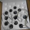 KoKo&Yukina 12-Light Black Mid Century Modern Chandelier for Living Room Staircase Chandelier for Entryway Globe Milky White Glass Pendant Light High Ceiling Chandeliers Foyer (Bulb & Remote Incl.)