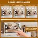 Vanity Mirror with Lights, 18"×14" Hollywood Makeup Mirror with 12 Dimmable Bulbs, 3-Color Lighting, Dimmable, 360° Rotation, 10x Magnification, Desk Mirror, Bedroom (White)